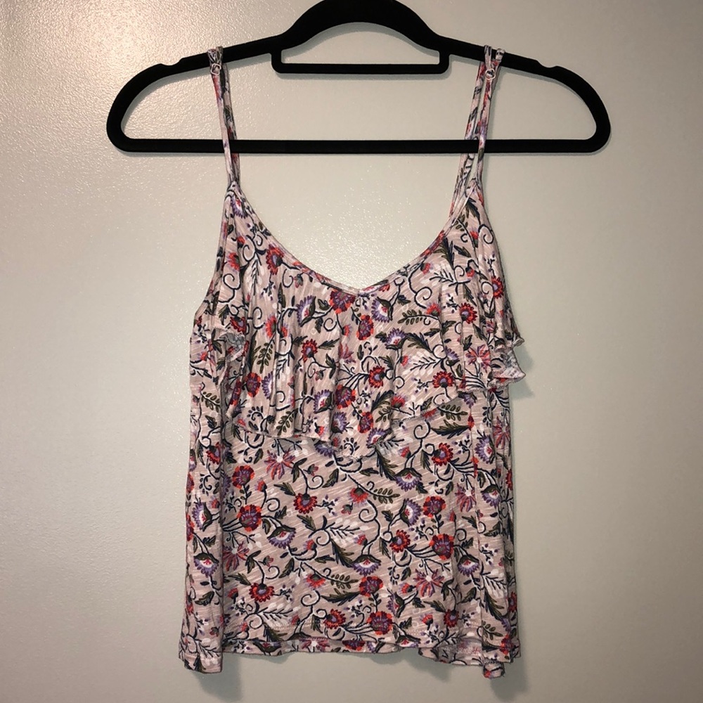 Flowy pink flowery tank☺︎︎